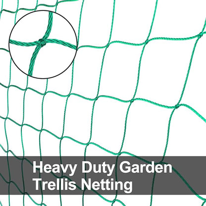 Trellis Netting, Heavy-Duty Garden Grow Netting for Climbing Plants, Outdoor Indoor Net for Cucumber, Tomatoes, Beans, Clematis, Fruits & Vegetables, Climbing Vining Plants (32.8' x 6.6'Ft)