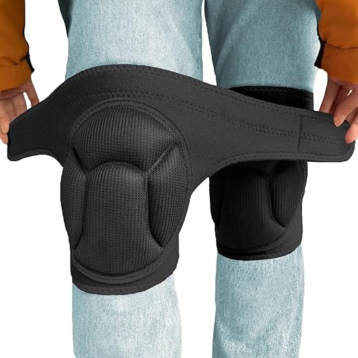 Work Knee Pads for Cleaning Gardening, Adjustable Foam Kneepad with Elastic Straps for Scrubbing Floors, Crawling Knee Cushion with Soft Inner Liner for Housekeeping Weeding Planting for Adult, Black XL