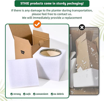STHIE Ceramic Plant Pots with Drainage Holes and Saucers, Round Flower Pots for Indoor Plant, 4/5.2/6.6 Inches Small Flower Planters Set of 3