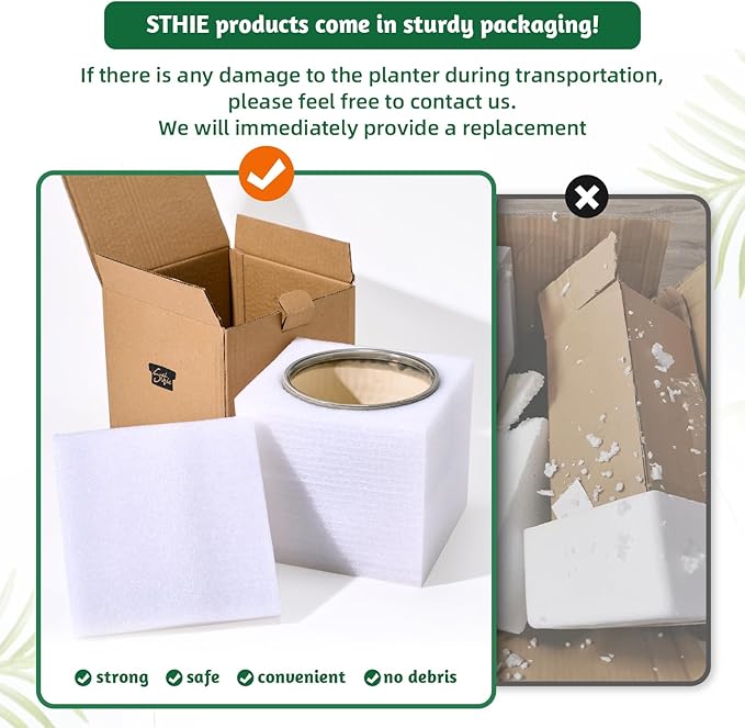 STHIE Ceramic Plant Pots with Drainage Holes and Saucers, Round Flower Pots for Indoor Plant, 4/5.2/6.6 Inches Flower Large Planters Set of 3