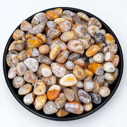 Polished Crazy Lace Agate Crystal Chips 200 Pcs - 0.3" 10 oz Tumbled Stone Chips Crushed Sea Glass Stones Healing Reiki Crystal Making Home Decoration