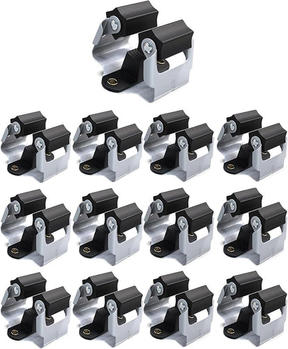 3-H Mop Holder 12 Pack,Brush Holder,Broom Holder Wall Mounted for Kitchen Bathroom Laundry Room Shed Garage Garden(Black)