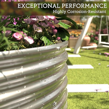 BTDVR 3 PCS 6×3ft Galvanized Raised Garden Bed Outdoor, Metal Raised Beds for Vegetables, Above Ground Garden Box for Flower, Steel Garden Bed for Gardening