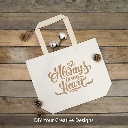 TOPDesign 6-Pack Canvas Tote Bags with Magnetic Snap, Reusable Grocery Shopping Bags, DIY Your Creative Designs