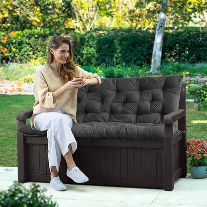 Swing Replacement Seat Cushions, 2-3 Seater Bench Cushions for Outdoor Furnitur with Backrest, Garden Recliner Seat Cushions Waterproof Sofa Pads (Dark Gray, 71x40in)