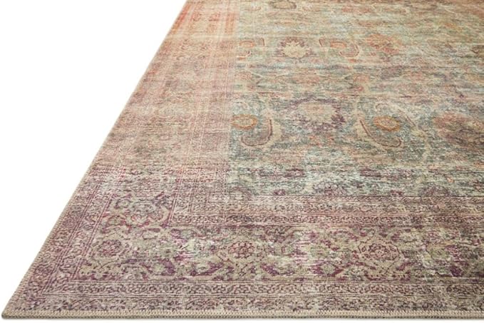 Loloi Amber Lewis Georgie Collection GER-03 Jade/Sunset 3'-9" x 5'-6", .19" Pile Height, Accent Rug