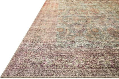 Loloi Amber Lewis Georgie Collection GER-03 Jade/Sunset 3'-9" x 5'-6", .19" Pile Height, Accent Rug