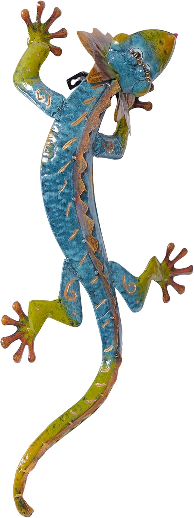 Deco 79 Metal Lizard Home Wall Decor Indoor Outdoor Wall Sculpture, Wall Art 13" x 5" x 28", Green