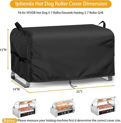 Hot Dog Roller Cover for VEVOR Hot Dog 5-7 Roller, 23inch Hot Dog Machine Cover for Seeutek Hotdog 5-7 Roller Grill, Hotdog Cooker, Hotdog Warmer,Maker,Toaster-23 L x 14" W x 15" H