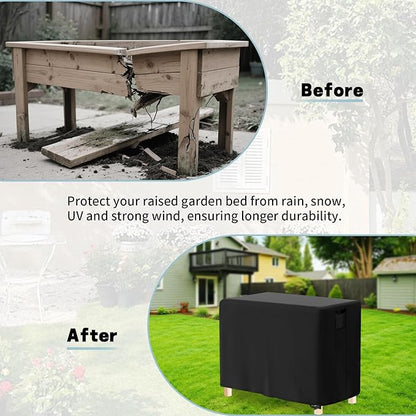 Outdoor Raised Garden Bed Cover for Winter (Only Cover),Waterproof Raised Planter Boxes Stand Covers - 97 x 25 x 32 inch