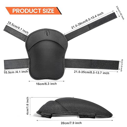 Professional Knee Pads with Adjustable Straps, Kneepad Heavy Duty Foam Padding, Black