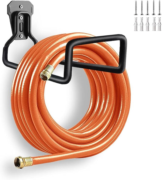 Garden Hose Holder, Wall Mount Hose Hanger Heavy Duty Organizer for Water Hoses Metal Hook Wall Mounted Rack for Hoses Storage, 1 Pack