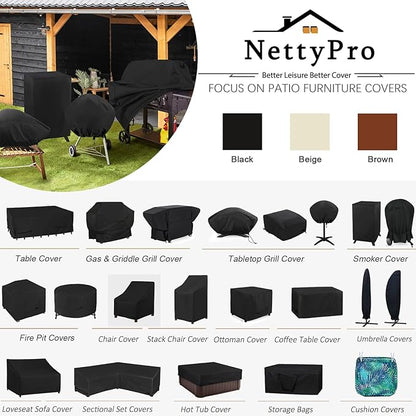 NettyPro Griddle Cover for Blackstone 28" Griddle with Single Shelf, Waterproof Heavy Duty 2 Burner Flat Top Gas Grill Cover 28" Cooking Station Camping, Black