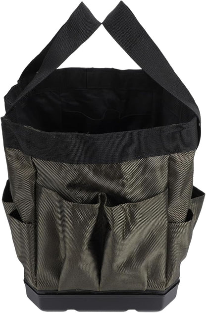 Zunate Heavy Duty Garden Tool Bag Organizer with 15 Pockets, Foldable & Standable, 600D Oxford Fabric & ABS Base for Gardening, Home Storage