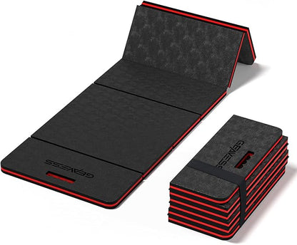 1.1" Foldable Kneeling Pad, Large Supportive Mechanic Mat with Handle & Storage Strap, Extra Thick Comfortable Foam Knee Pad for Gardening, Garage, Workshop Repairing, 47.2"x15.7"