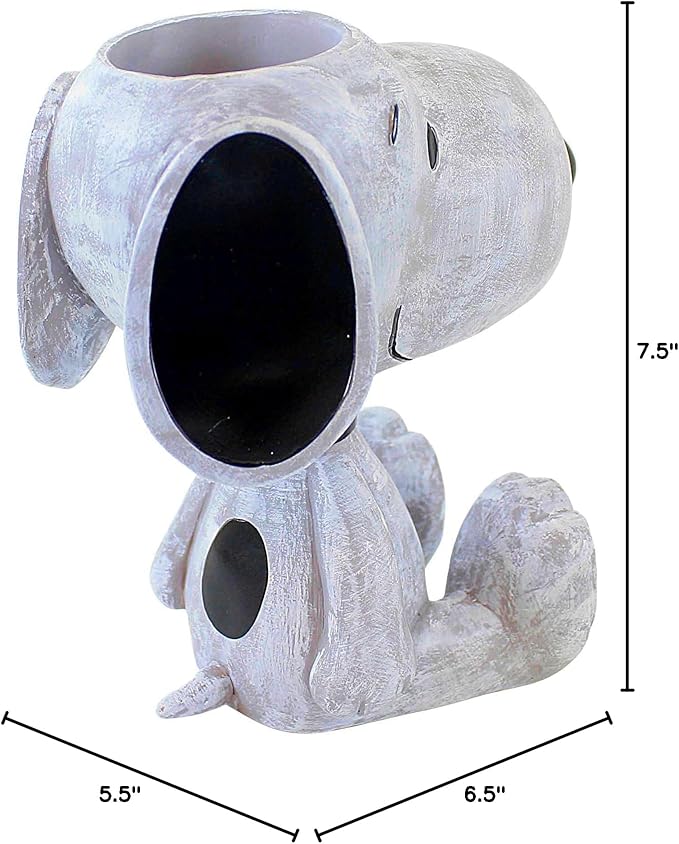 Roman Snoopy Planter, 8-inch Height, Resin, Stone Mix, Home, Garden, Outdoor