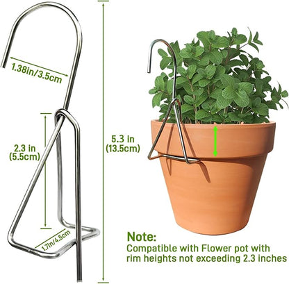 20 Packs Terracotta Pots Hanger Hooks,Sturdy Thick Stainless Steel Plant Hanger,Flower Pot Holders for Clay Pots,Wall and Fence Mounted Plant Hanging Holder for Terra Cotta Pot(Vertical Hang,20Pack)