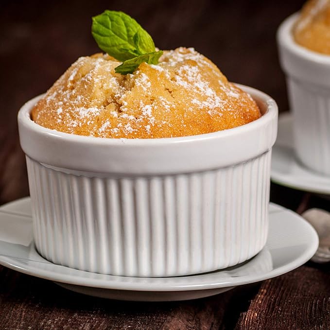 Ramekins 8 OZ Set of 8, Souffle Dishes Ramekins Oven Safe for Creme Brulee, Custard, Lava Cakes, Pudding, Flan, Mini Desserts, Small Baking Dishes Ramekin Bowls