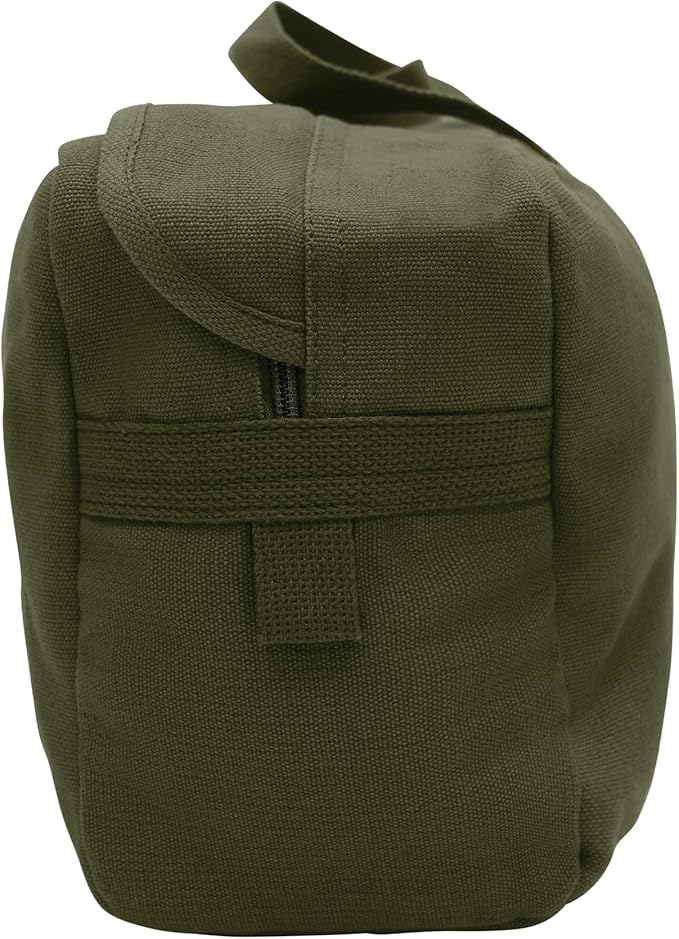 Rothco Canvas Tanker Style Tool Bag - Heavy-Duty Multipurpose Gear Carrier for Mechanics, Plumbers, Electricians, Athletes, Olive Drab
