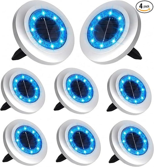Solar Lights Outdoor,8 Pack Solar Garden Lights for Pathway,Yard,Deck,Lawn,Patio,Walkway,Driveway,Step（Blue）