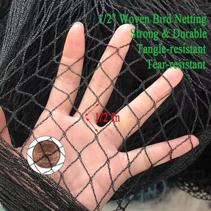 Bird Netting 10X30 FT, 1/2" Mesh, Strong Woven Garden Netting for Plants, Fruit Trees, Blueberry Bushes, Vegetables, Strawberry Protection, Against Bird, Deer, Squirres, Poultry, Small Animals