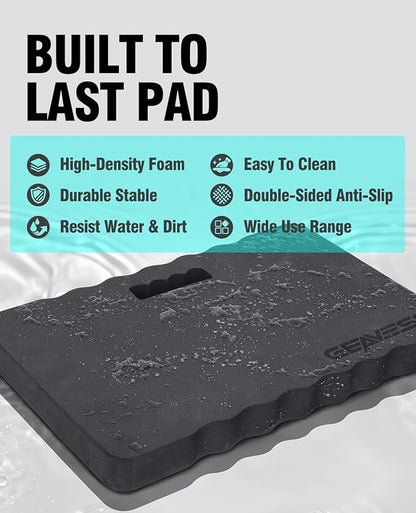 1.5" Extra Thick Garden Kneeling Pad, Comfortable Foam Knee Pad with Handle, Durable Supportive Knee Cushion for Gardening, Yard Work, Car Repairing, Workshop, Baby Bathing, 17.5"x11", Black