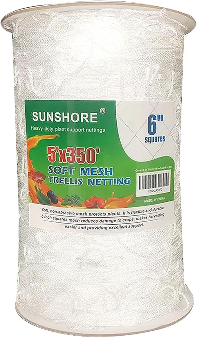5x350ft Garden Trellis Netting - Heavy-Duty Polyester Outdoor Plant Support Netting for Climbing Plants, Vegetables and Fruits, Hydroponic Growing
