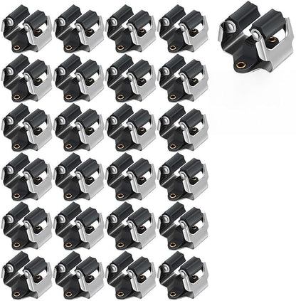 3-H 25 Pack Mop and Broom Holder Big Size Hanging 1 KG Extra,Broom Hanger Wall Mount for Hanging and Organizing Shove Rake Yard Tools in Shed Kitchen Laundry Room Bathroom Garden(Black)