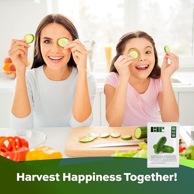 National Pickling Cucumber Seeds for Planting - Heirloom, Non-GMO, USA Grown Seeds in Premium Waterproof Packaging with Plant Information and Instructions - Cucumis Sativus