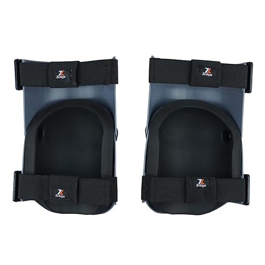 15-396 Heavy Duty Knee Pads with Anti-slip Strong Double Straps, Ultraflex Work Knee Foam Padding Pads, Safety for Indoor and Outdoor Use, Gray/Black