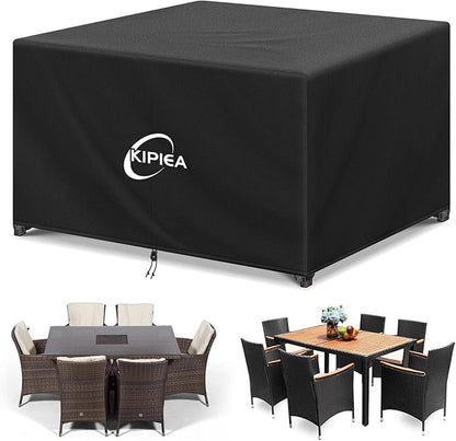Kipiea Patio Furniture Covers Waterproof Winter, Heavy-Duty 420D Outdoor Patio Furniture Set Covers, No Tears Anti UV No Fading (49" L x 49" W x 28" H)