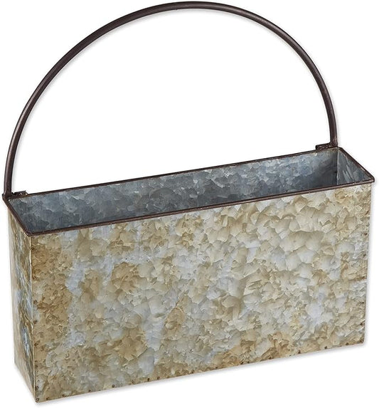 DII Galvanized Planter Collection Wall Hanging, Rectangle, 14.5x4x14.5, Iron