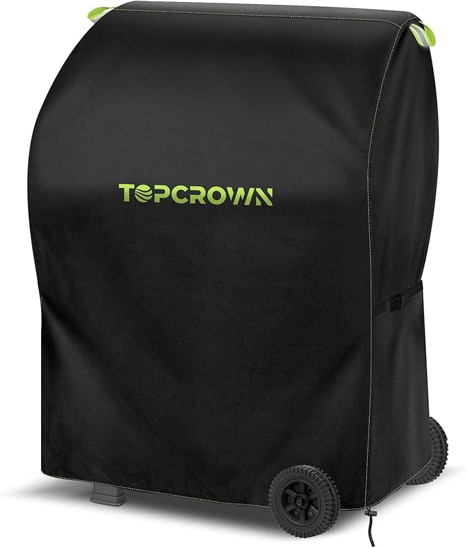 TOPCROWN Grill Cover for Outdoor Grill, Universal Fit 30"-32" BBQ Gas Grill Waterproof Anti-UV Oxford Fabric Windproof Design with Adjustable Straps, Fits Weber/Char-Broil/Nexgrill and More (32")
