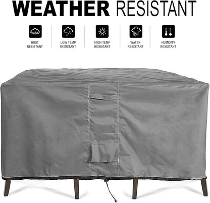 KHOMO GEAR - Patio Table & Chair Set Cover - Durable and Water Resistant Outdoor Furniture Cover, Extra Large