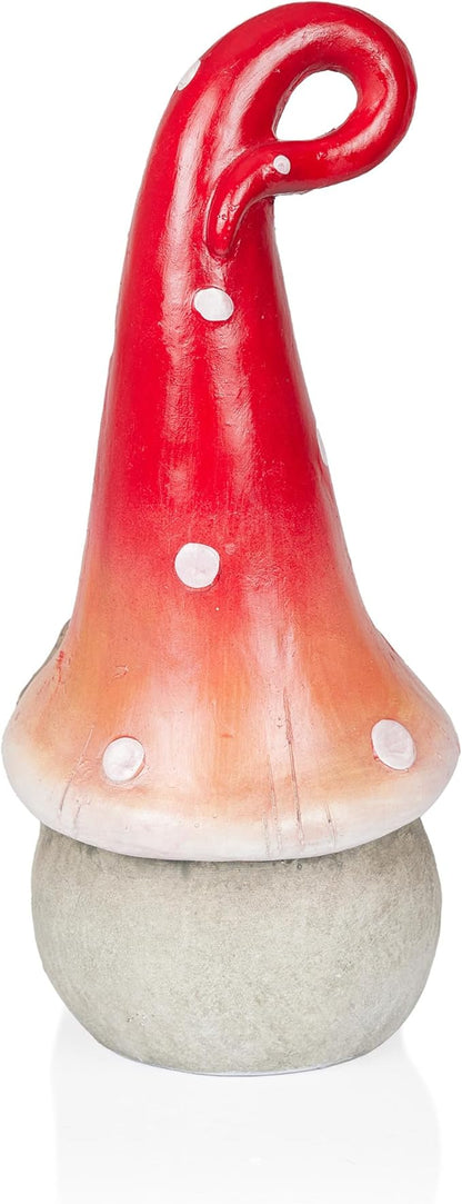 Alpine Corporation 17” Tall Outdoor Garden Gnome Yard Decoration - See No Evil Statue - Gnome with Red Polka Dot Hat – Durable, Weatherproof Decor for Patio & Deck