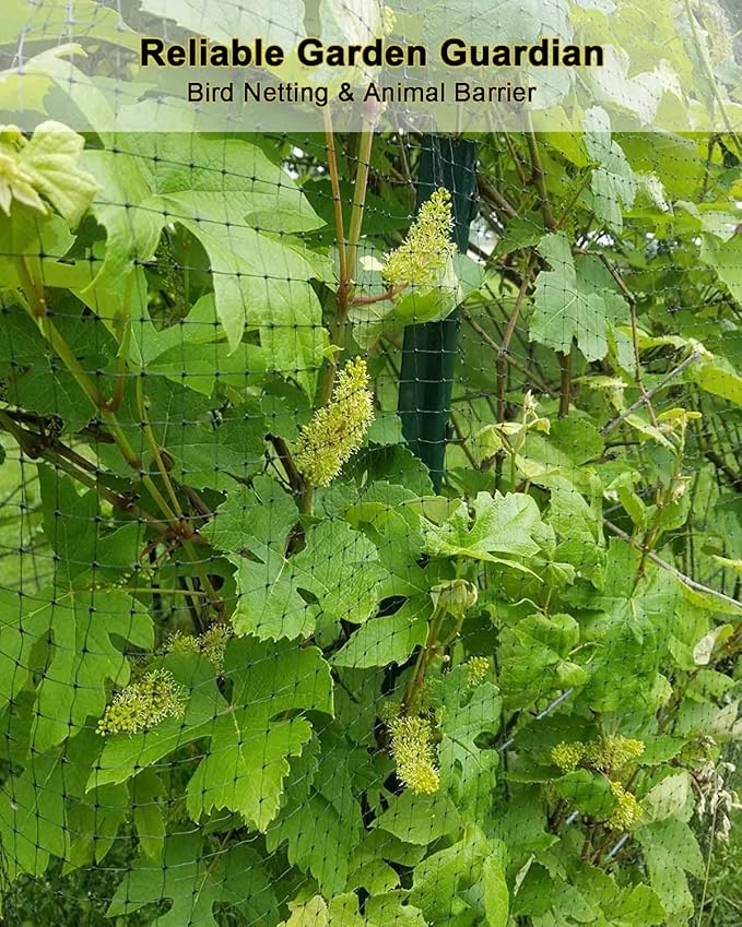 KLEWEE Bird Netting 13 x 20 FT Wide Heavy Duty Garden Netting Fine Mesh to Protect Fruit Trees, Plants and Vegetables from Birds, Deer, Squirrels and Other Animals