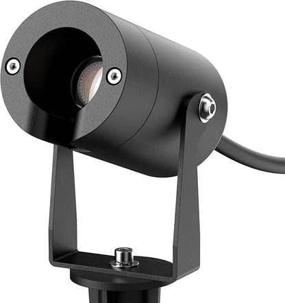 Pure Aluminum 12V Low Voltage Landscape Spotlights, 3W Outdoor Waterproof Garden Lights for Yard, Pathway, Tree Up Lighting, Warm White 3000K High CRI 95+ Heavy Duty Light Fixture, Black