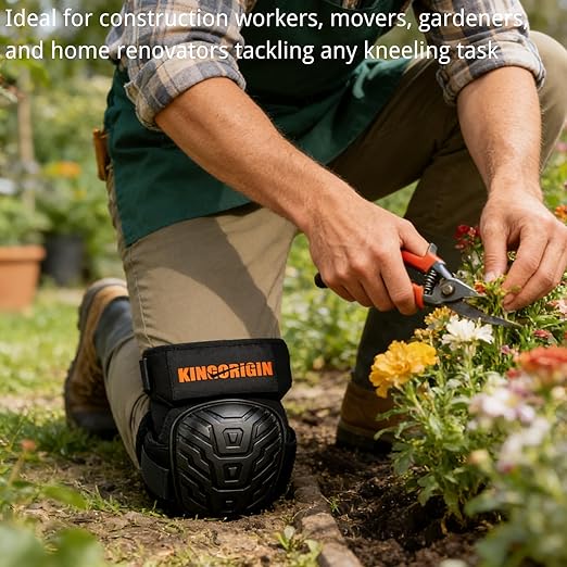 Professional Knee Pads for Work, Construction Gel Knee Pads, with Soft Duty Foam Padding, Heavy-duty Shell and Anti-Slip Straps for Indoor, Outdoor Gardening, Flooring, Cleaning, Tiling