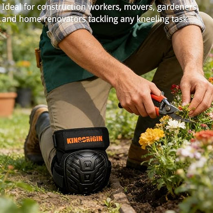 Professional Knee Pads for Work, Construction Gel Knee Pads, with Soft Duty Foam Padding, Heavy-duty Shell and Anti-Slip Straps for Indoor, Outdoor Gardening, Flooring, Cleaning, Tiling
