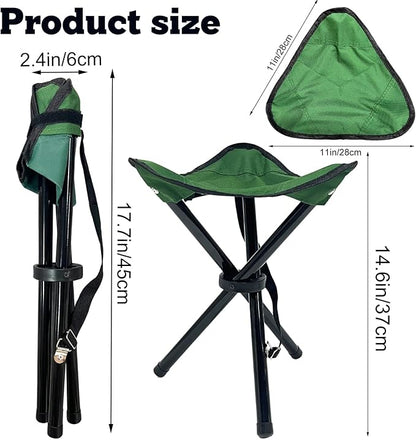 Travel Folding Camping Stool, 14.6 inches Tripod Chair and Maximum weight 210 lbs Outdoor Portable Party Chair Fishing Chair Seat for Camping Fishing Hiking Gardening and Beach Garden Painting