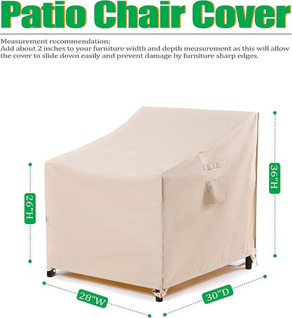 F&J Outdoors Patio Chair Covers Waterproof Outdoor Dining Chair Adirondack Chair Cover, 28" W x 30" D x 36" H
