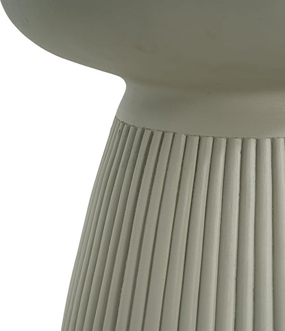 Christopher Knight Home Luce 20" Indoor Outdoor Round Top Accent Table, Patio Decorative End Side Table, Lightweight Concrete Garden Stool for Patio Living Room Balcony & Garden Decor, Sand Gray