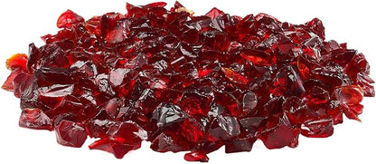 VEVOR Fire Glass, 10 LBS / 4.5 KG Smokeless & High-Temperature Resistant Fireplace Rocks, 3/4-Inch / 19.05 mm Reflective Firepit Glass Rock, High Luster Stone Landscaping for Fire Pit Table, Red