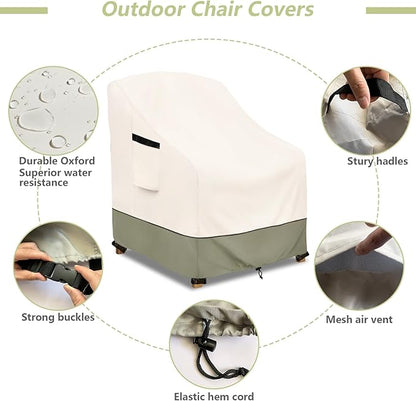 Outdoor Chair Covers 28" W x 30" D x 32" H,600D Heavy Duty Waterproof Patio Chair Cover,Outdoor Furniture Covers for Lawn/Garden Chiar
