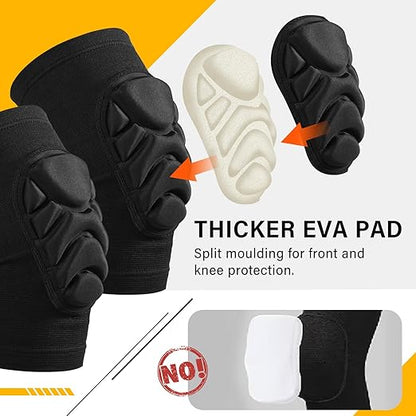 Haysandy 6 Pairs Knee Pads Bulk, Volleyball Breathable Knees Pads with Thick Sponge for Adult Youth Women Men Dancer Sport Training Workout Protector (Black,XL Size)