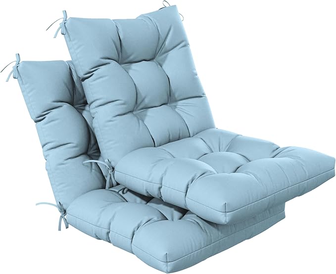 Patio Seat&Back Chair Cushions for Outdoor Furniture，Comfortable Cushions for Rocking/Dining/Lawn Chair-Set of 2