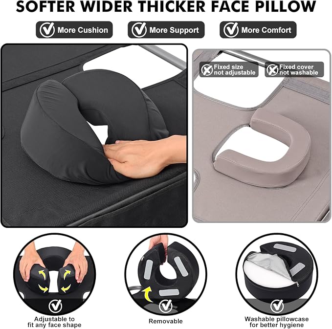 Tanning Chair with Sun Canopy Face Hole Softer Padded Adjustable Washable, Heavy Duty Layout Folding Lounge Chair for Adults Outside Beach Reading Sunbathing Poolside Lawn, UPF 50+ Sun Shade, 300 LBS
