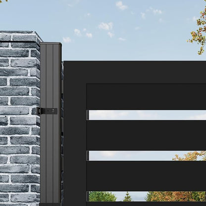 6ft x 4ft Aluminum Alloy Privacy Gate - Outdoor Metal Garden Gate with Lockable Knob,Semi-Open Security Gate, Design for Patio, Yard & Backyard, Easy Installation Without Posts