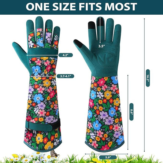 Trifabricy Gardening Gloves for Women - Long Garden Gloves with Grip Breathable, Thorn-Proof Puncture-Resistant Work Gloves