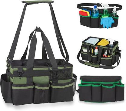 Wearable Cleaning Caddy Organizer & Belt Set, Large Capacity Waterproof Storage with Adjustable Straps & Multi-Pockets, Heavy Duty for Housekeepers & Cleaners | Home, Kitchen, Car & Garden